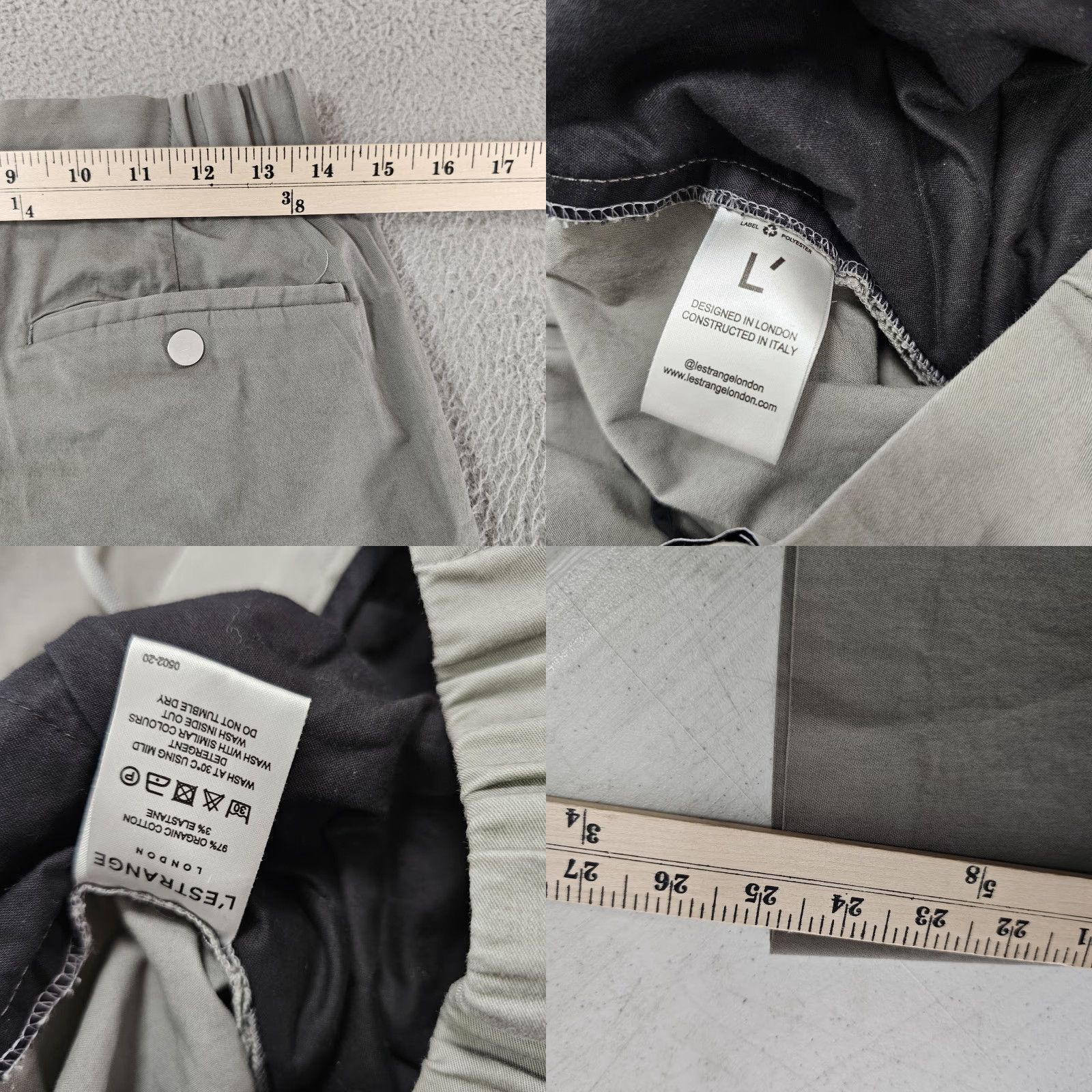 Vintage L'Estrange London Pants Slim Chino Gray Drawstring Elastic Waist Men S Regular Size US 29 - 8 Thumbnail