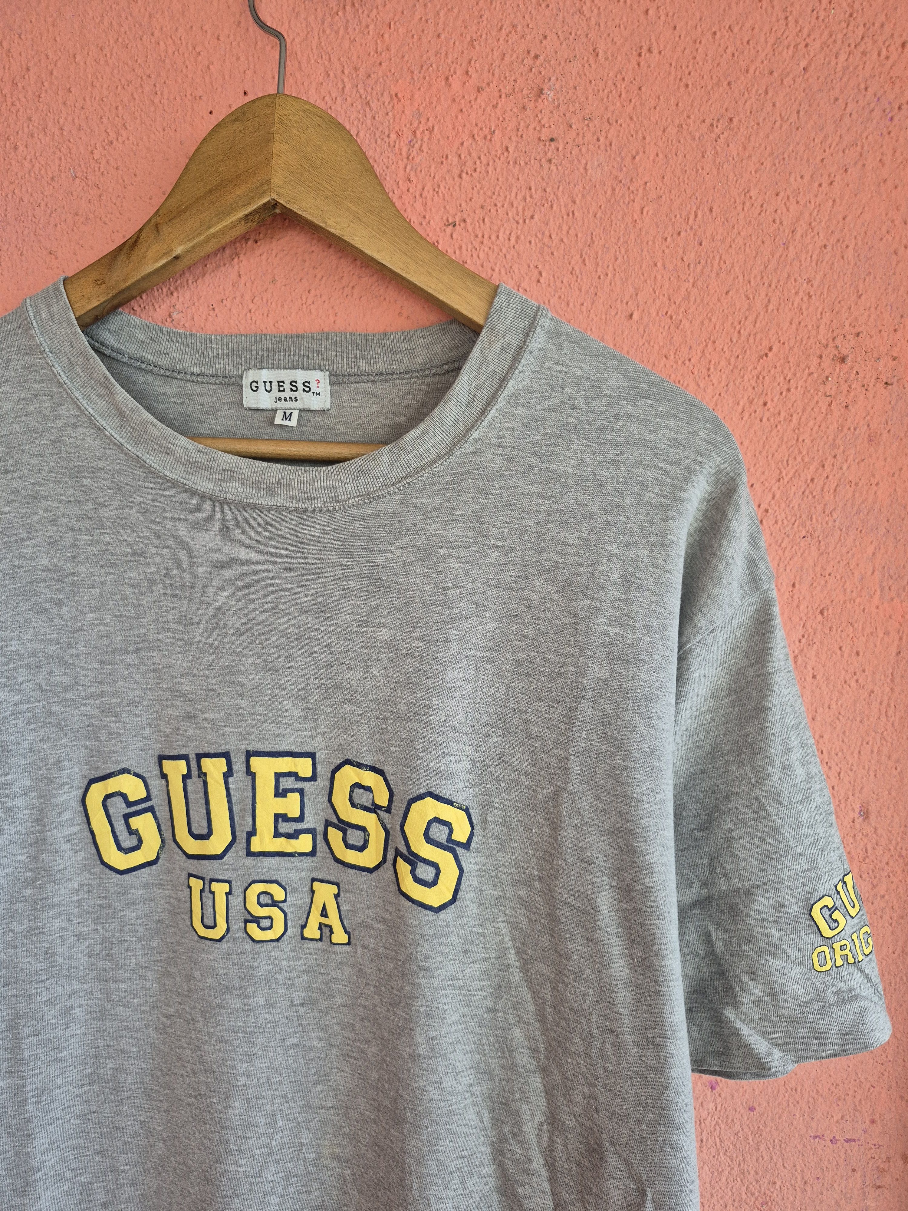 Vintage 🔥 Vintage Guess Jeans USA Spellout Tee Japan Size US M / EU 48-50 / 2 - 2 Thumbnail