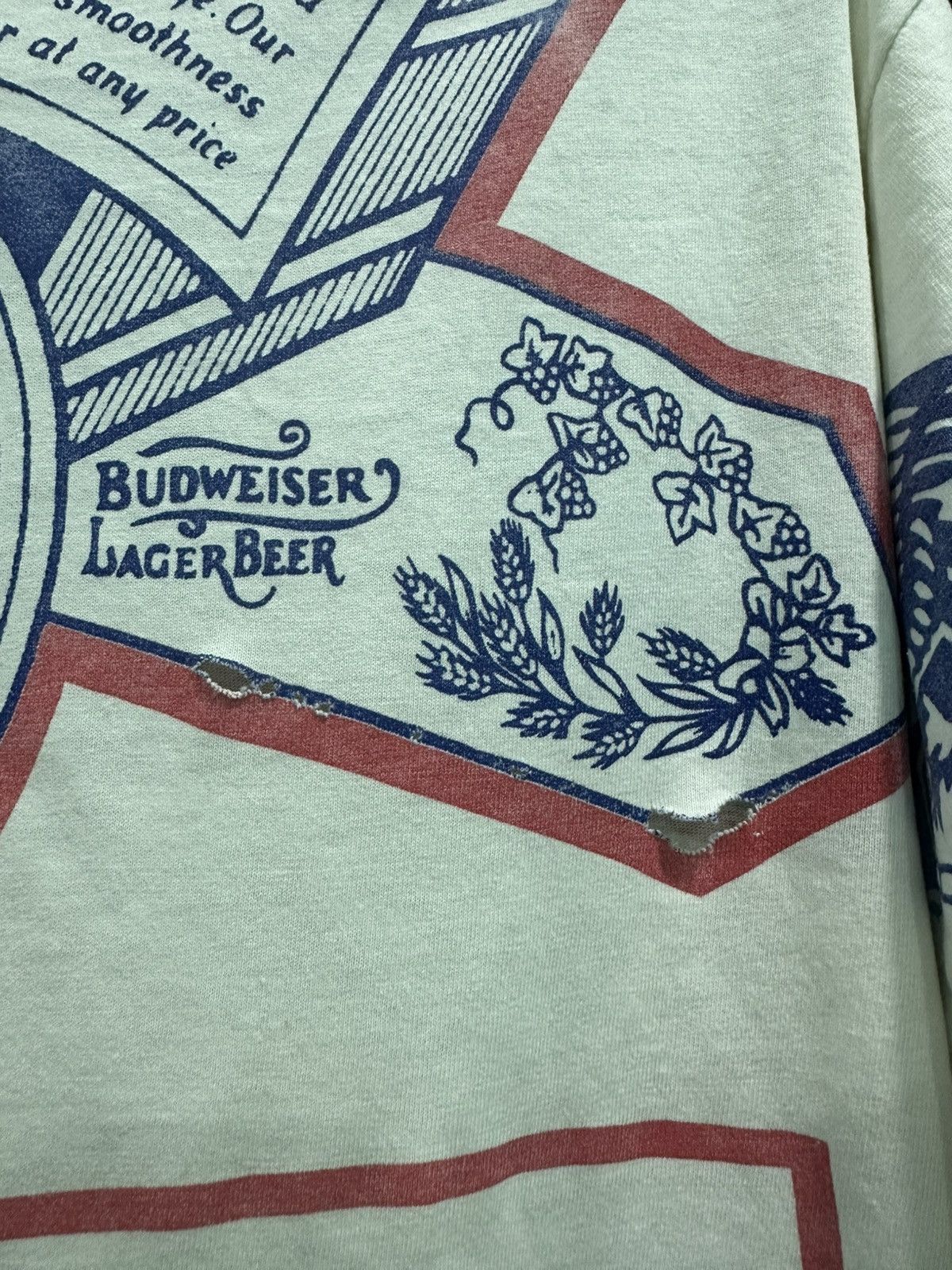 Budweiser Vintage White Budweiser "King of Beers" 1990s AOP Tee Size US XL / EU 56 / 4 - 14 Thumbnail