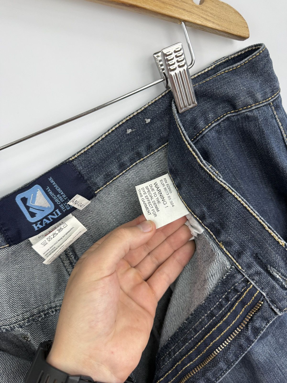 Karl Kani 🇺🇸 Vintage 90s Karl Kani Baggy Embroidered Denim Jean Retro Size US 38 / EU 54 - 13 Thumbnail