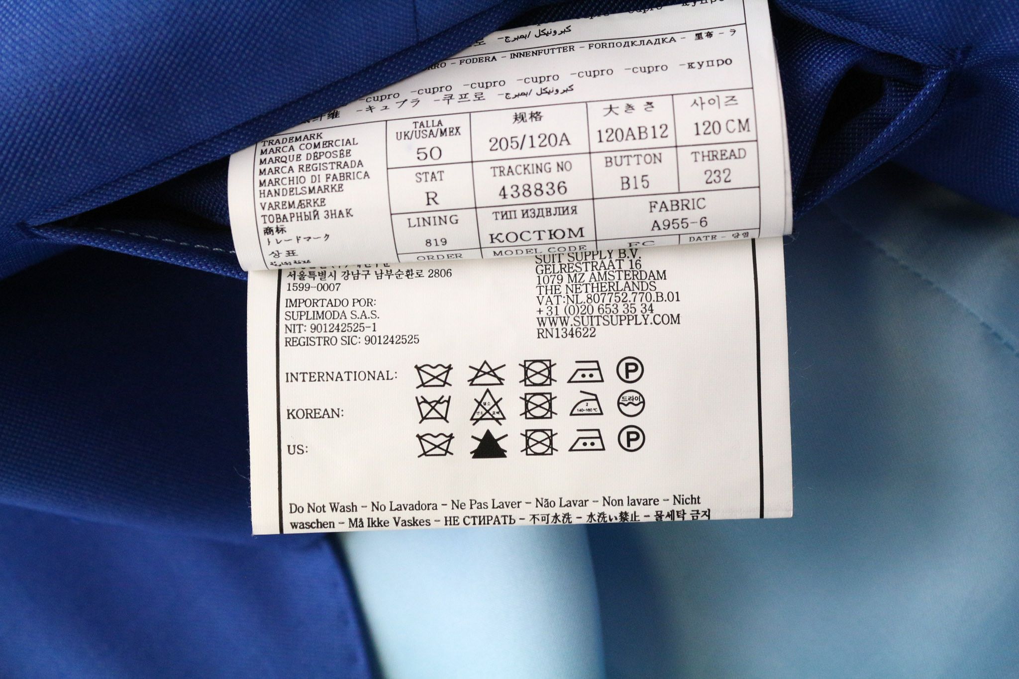 Suitsupply UK50R Blue Wool Waistcoat Suit 74765 Size 50R - 10 Thumbnail
