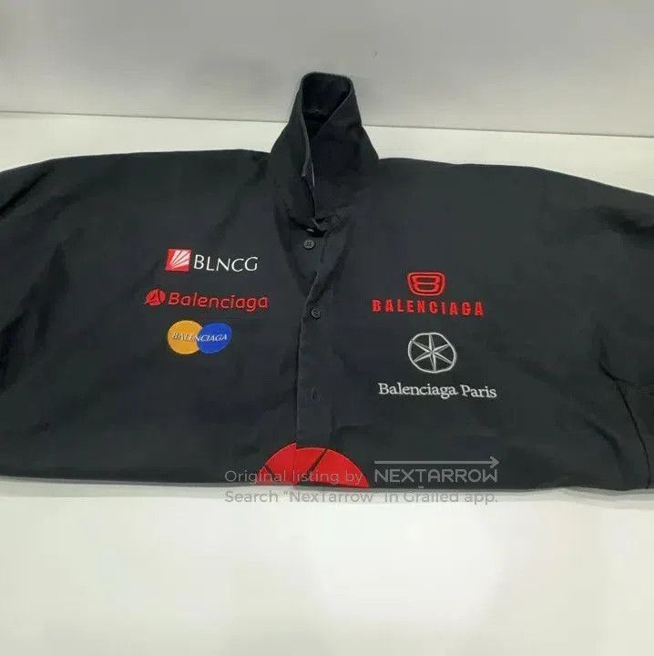 Balenciaga Balenciaga Black Embroidered Logo Short Sleeve Shirt. Size US M / EU 48-50 / 2 - 4 Thumbnail