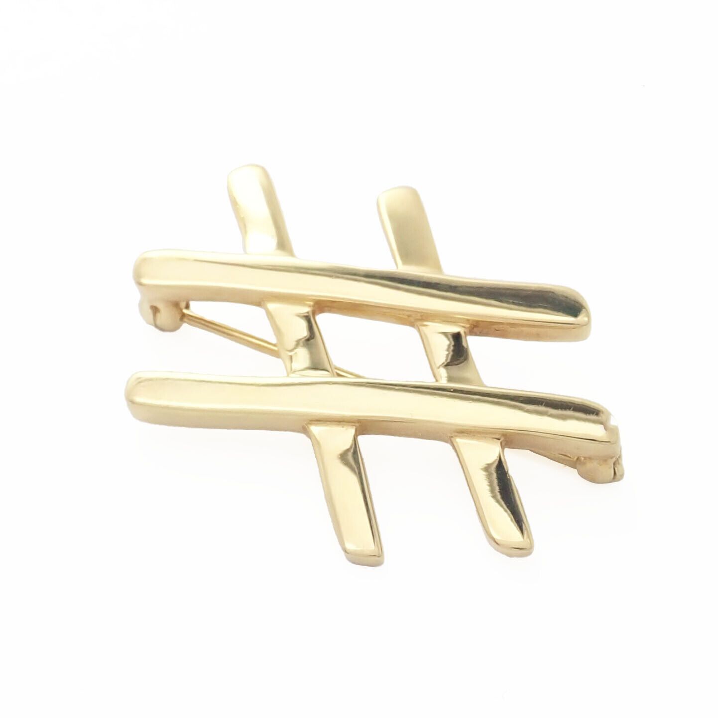 Paloma Picasso 18k Yellow Gold Hashtag Pin Brooch