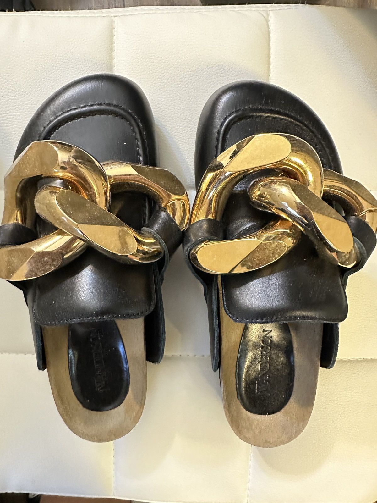 image of J W Anderson Jw Anderson Black Chain Loafers, Women's (Size 7)