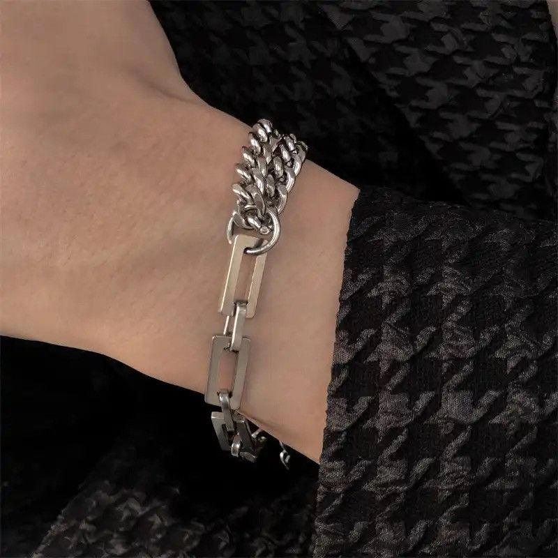 Jewelry × Vintage Layered Stainless Steel Cuba Chain Bracelet Size ONE SIZE - 3 Thumbnail