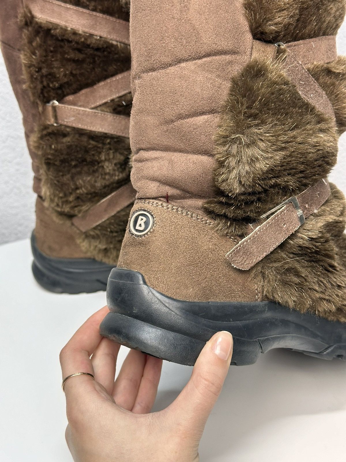 If Six Was Nine Fur Boots Bogner LGB Brown leather vintage Mohair Japan Hype Size US 8 / EU 41 - 10 Thumbnail