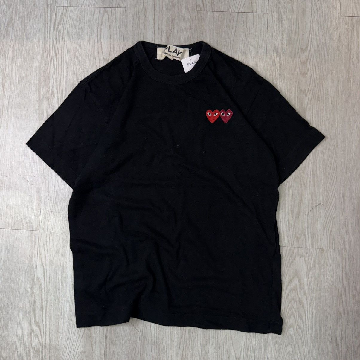 Comme des Garcons Comme Des Garcons double heart black tee shortsleeve AZ-T226 Size US S / EU 44-46 / 1 - 1 Thumbnail