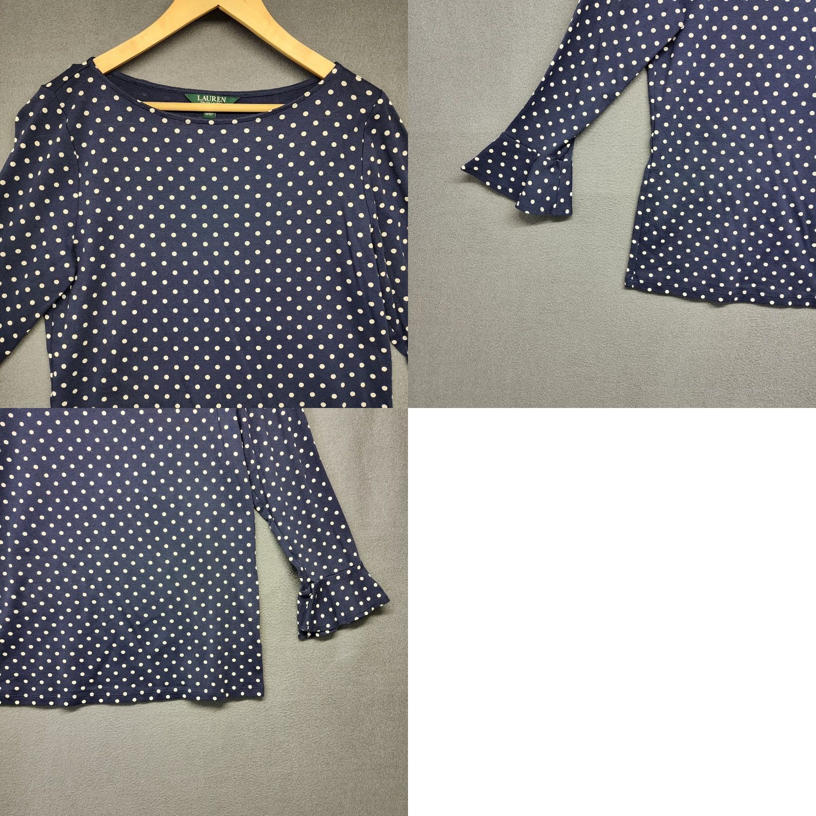 Ralph Lauren Ralph Lauren LRL Top Womens XL Blue Polka Dot Ruffle Sleeve Pullover Size XL / US 12-14 / IT 48-50 - 8 Thumbnail