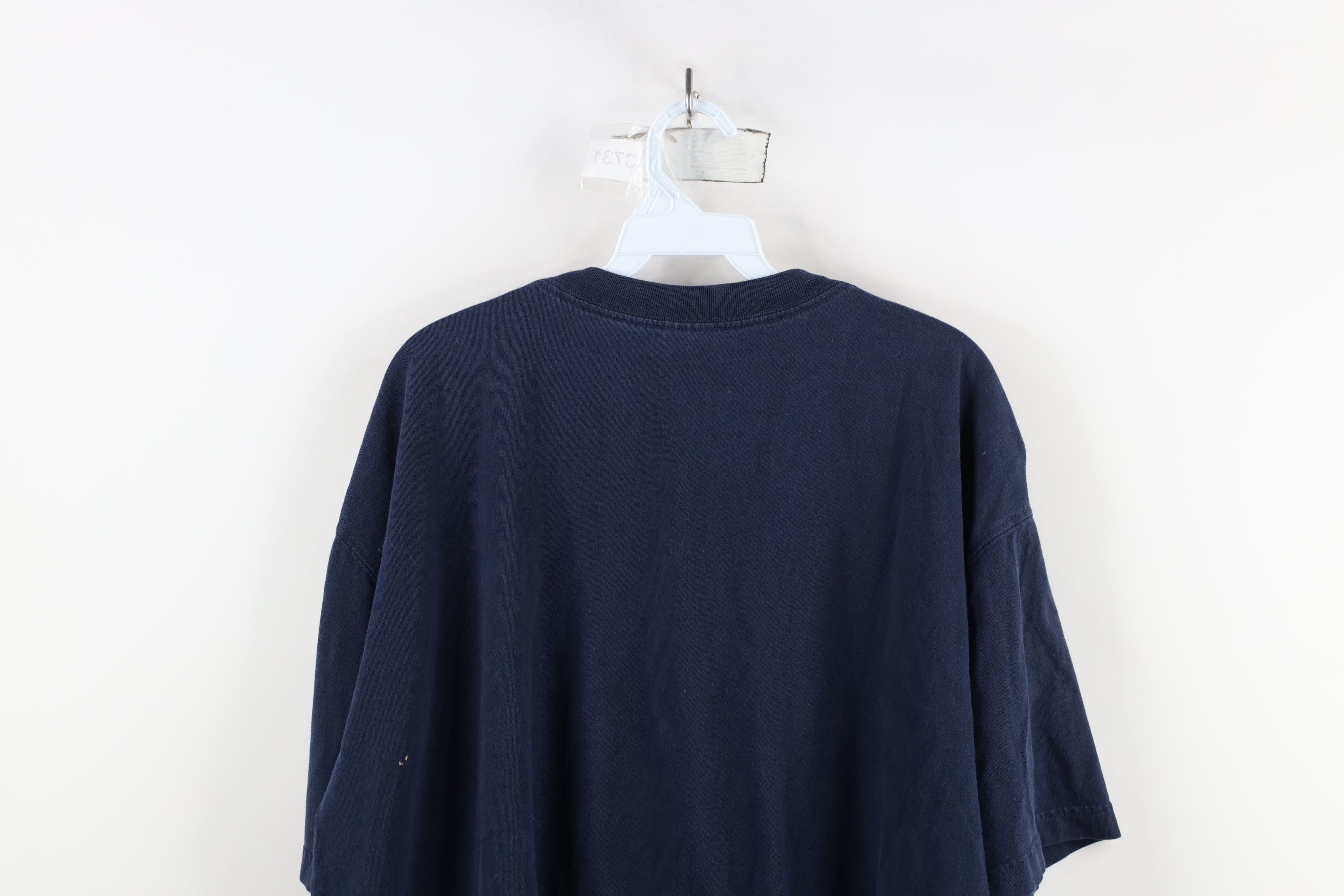Vintage Vintage 90s Streetwear Blank Heavyweight Cotton T-Shirt Blue Size US XXL / EU 58 / 5 - 10 Thumbnail