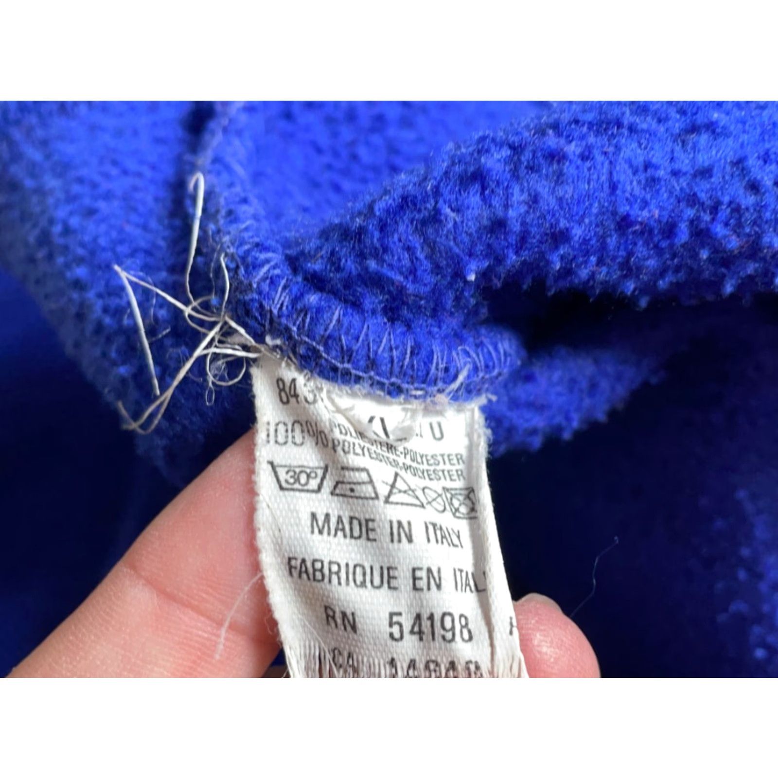 Vintage VINTAGE Fire + Ice Jacket XL Blue 1/4 Zip Fleece Pullover Striped Sleeves Italy Made Men Size XL Short Length Size US XL / EU 56 / 4 - 4 Thumbnail