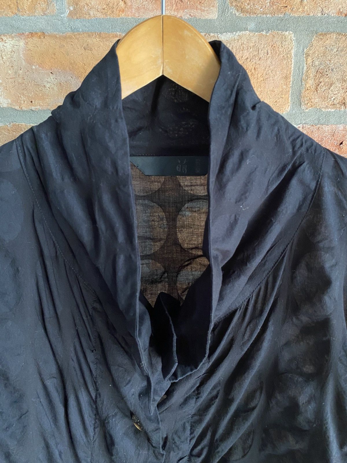 Designer × Japanese Brand MOYURU Black Loose-Fit Printed Shirt. Size S / US 4 / IT 40 - 8 Thumbnail