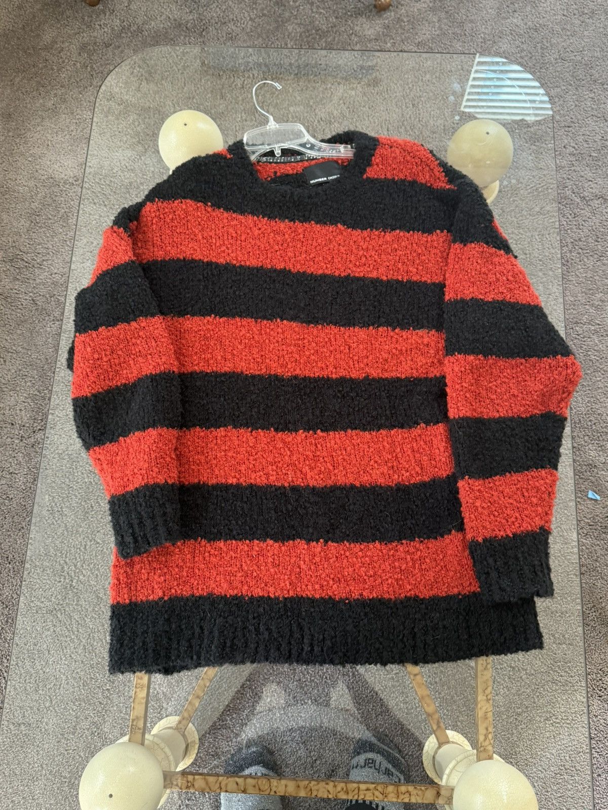 トップス NUMBER(N)INE /Asid Wash Ripped Knit NUMBER (N)INE Tops ASID WASH RIPPED KNIT CARDIGAN