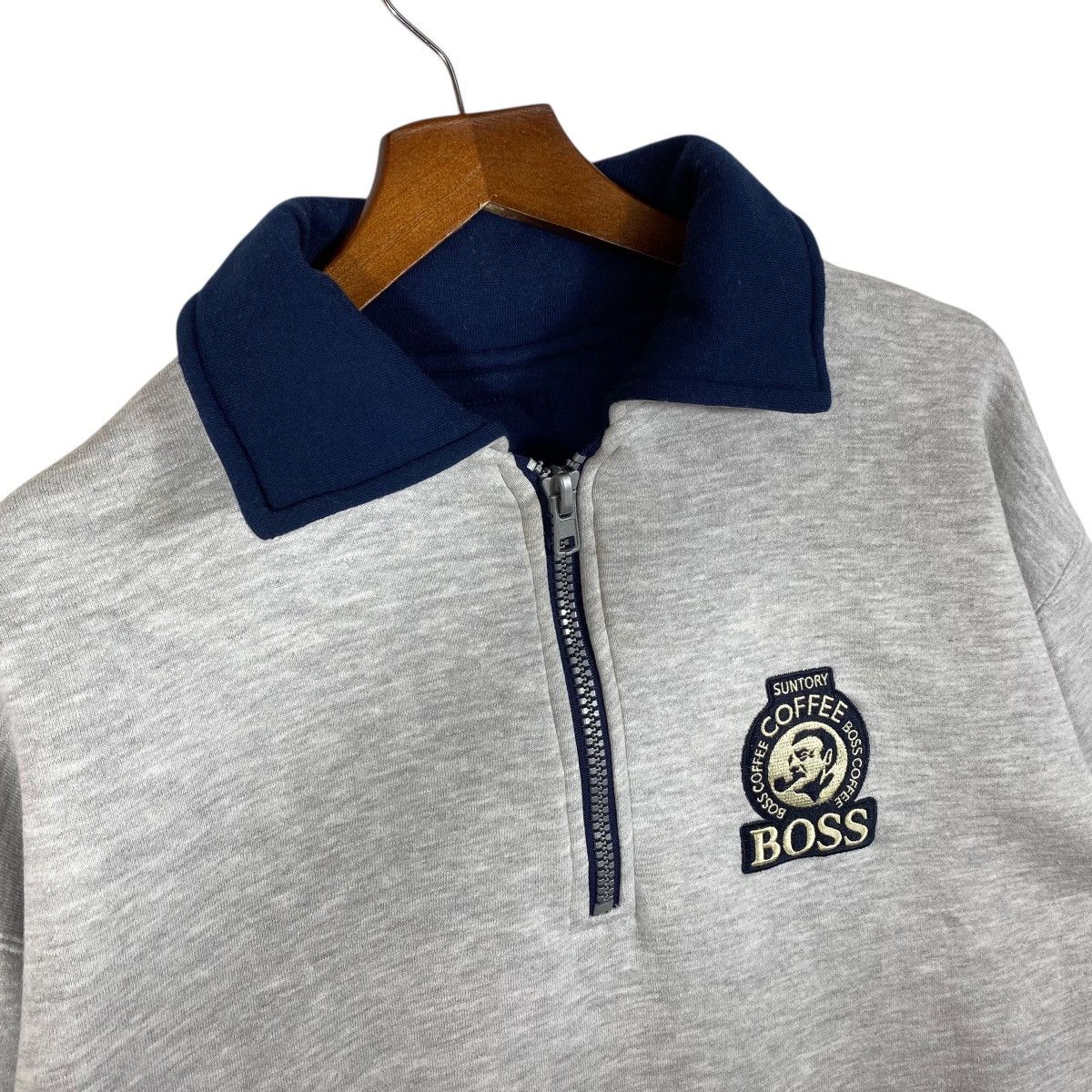 Vintage Vintage Suntory Coffee Boss Half Zip Pullover Sweatshirt Size US L / EU 52-54 / 3 - 5 Thumbnail