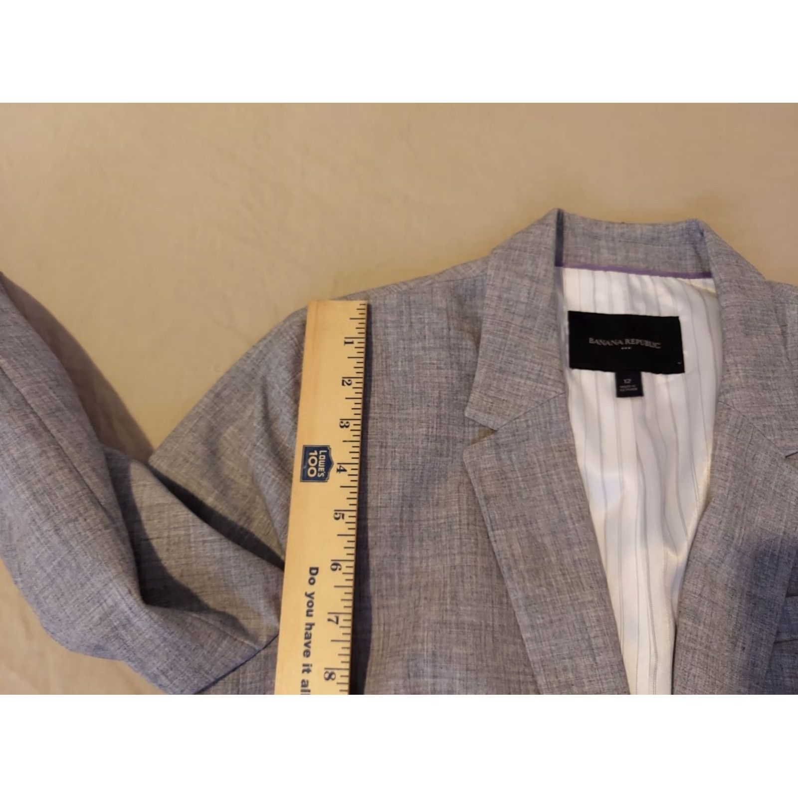 Banana Republic Womens Banana Republic Blazer Jacket 12 Gray Regular Polyester Button Size XL / US 12-14 / IT 48-50 - 5 Thumbnail