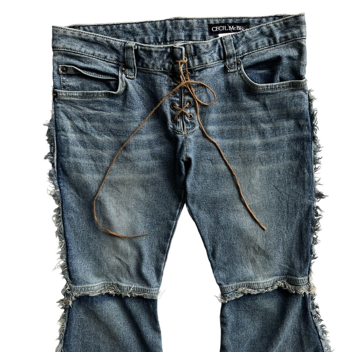 If Six Was Nine × Japanese Brand CECIL McBEE FLARE JEANS Size 30" / US 8 / IT 44 - 3 Thumbnail