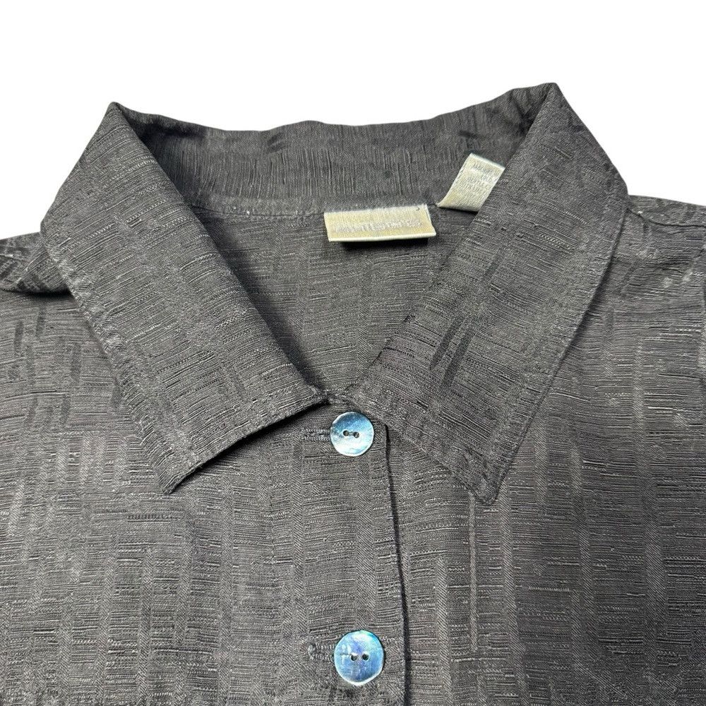 Chicos Chico's Black Silk Linen Jacket Shirt Size 3 US XL Size XL / US 12-14 / IT 48-50 - 9 Thumbnail