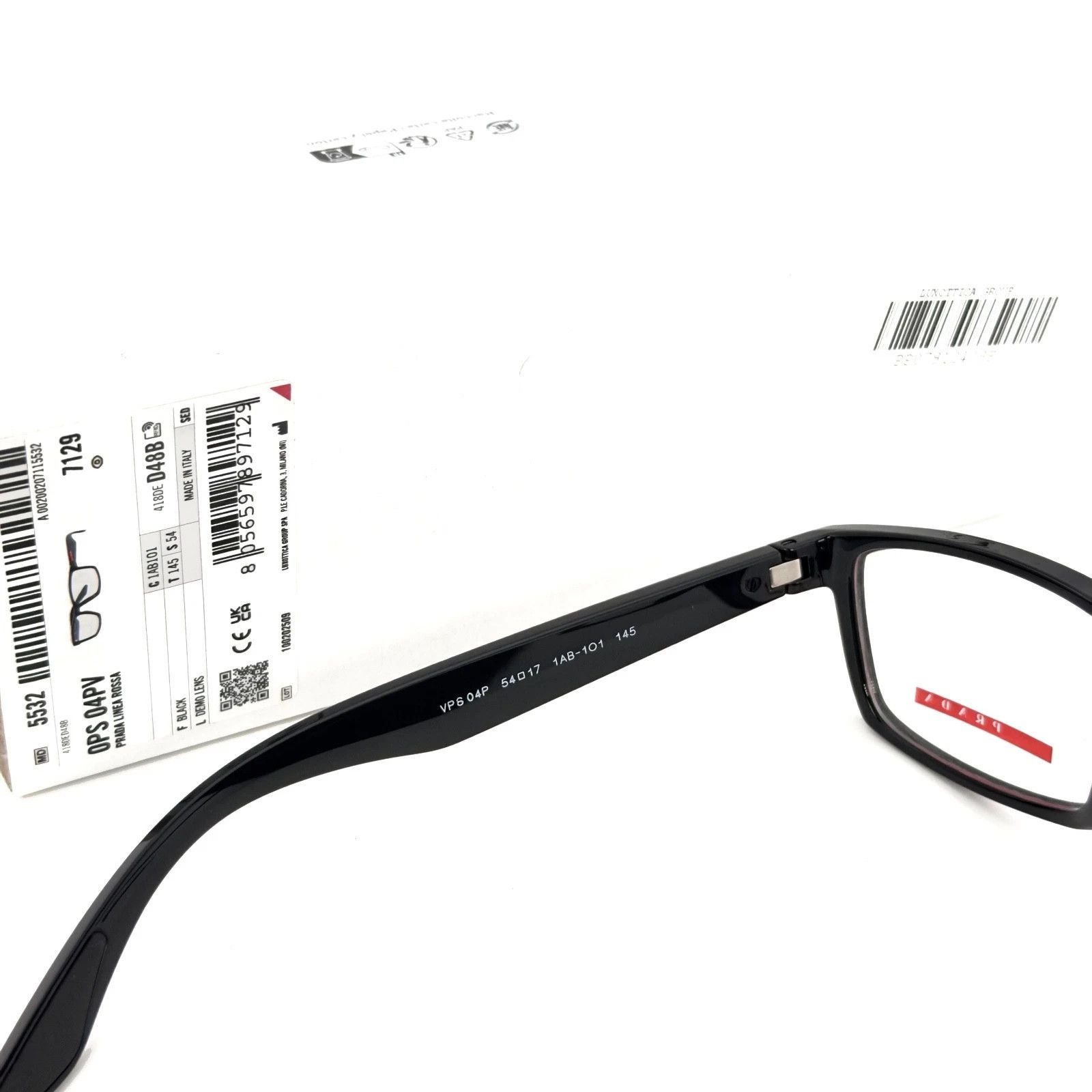 Prada PRADA Linea Rossa Eyewear 04P Shiny Black Unisex PS04PV Size ONE SIZE - 7 Thumbnail