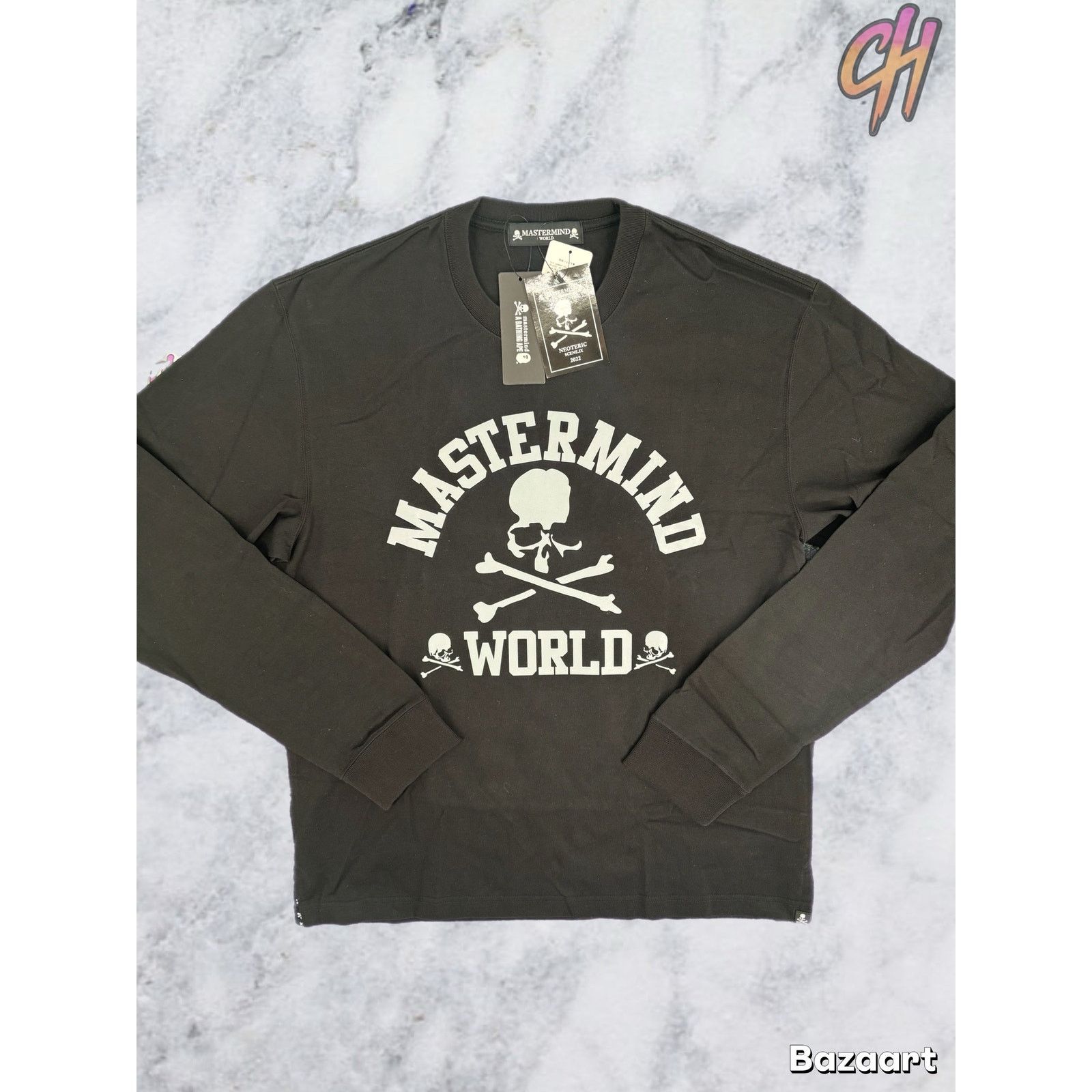 Mastermind World Collegiate Logo Black L/S T-Shirt Size MD