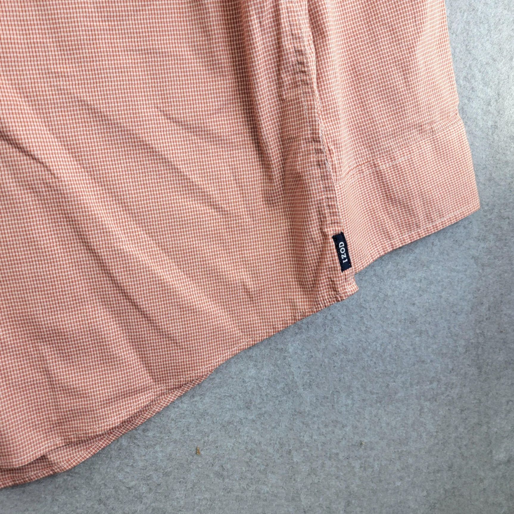 Izod VINTAGE IZOD Shirt Mens 2XL Orange White Gingham Check Button Down Long Sleeve Pocket Size US XXL / EU 58 / 5 - 5 Thumbnail