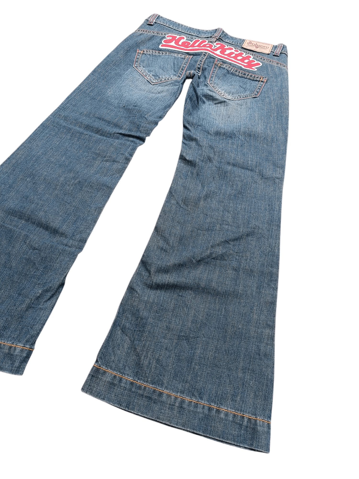 Vintage VINTAGE FLARED 🔥 HELLO KITTY x BOBSON EMBROIDERY JEANS Size US 31 - 6 Thumbnail