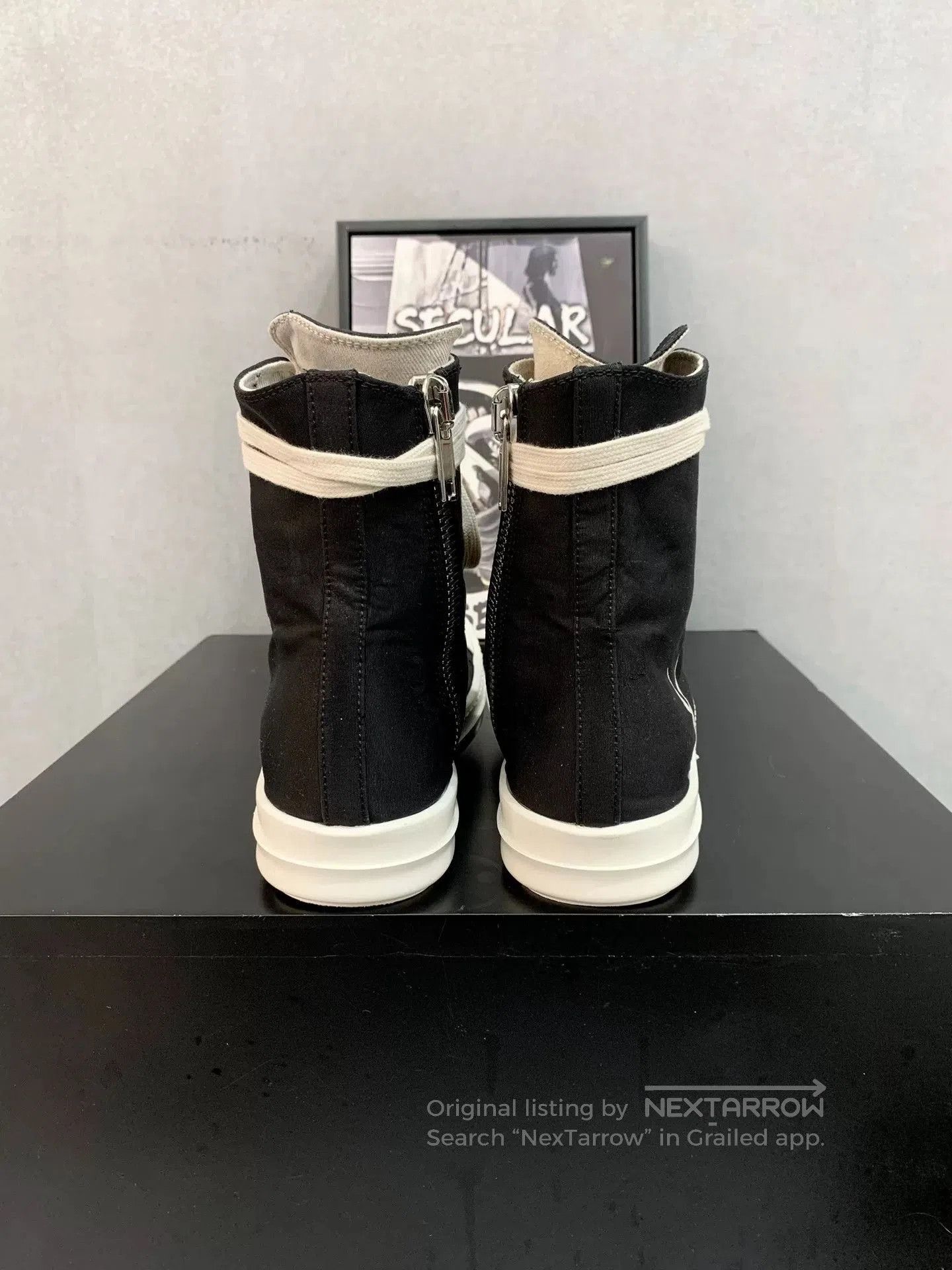 Rick Owens Drkshdw Rick Owens 19FW Satin Canvas High-Top. Size US 5.5 / IT 35.5 - 7 Thumbnail