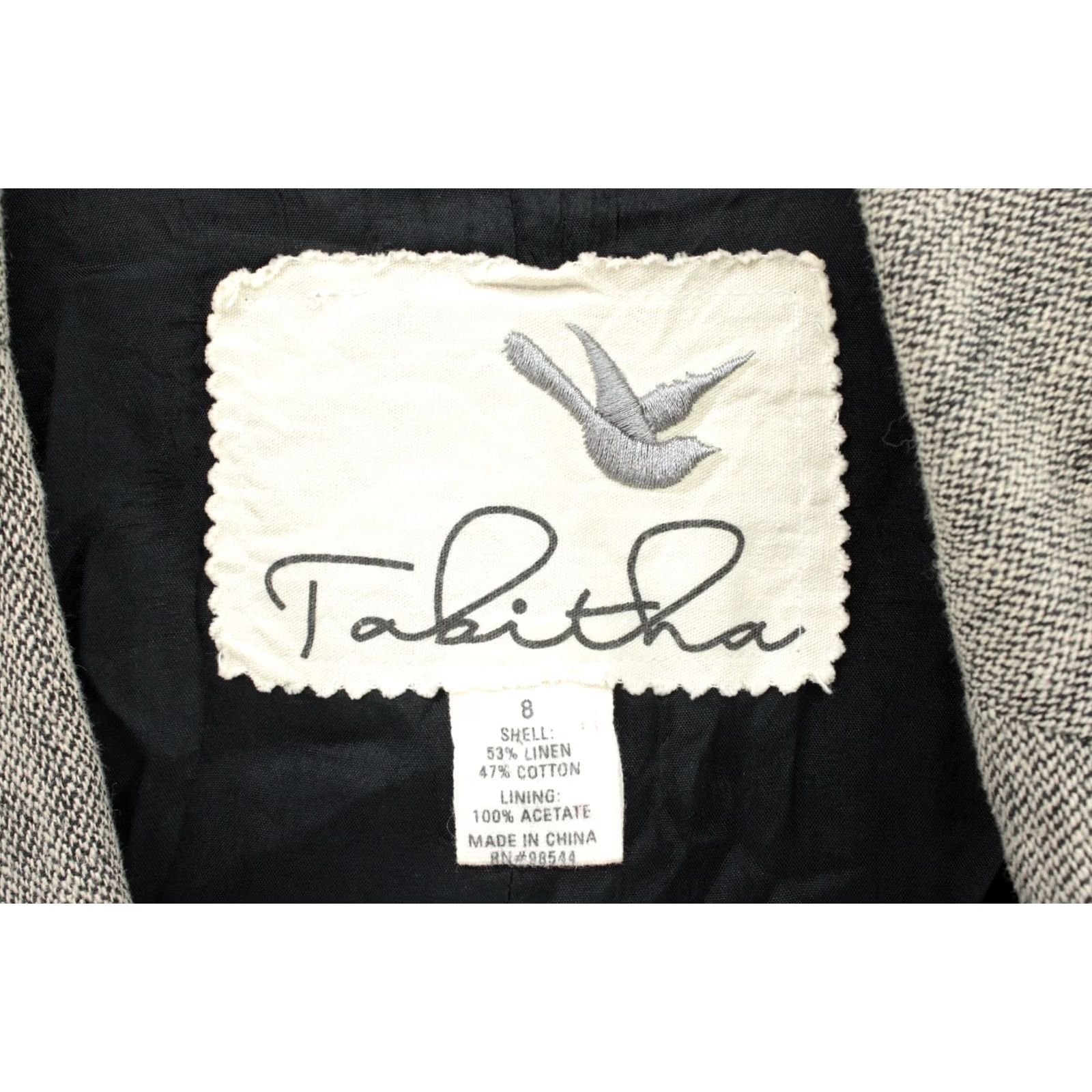 Habitat Tabitha Anthropologie Jacket Womens 8 Beige Black Tweed Linen Blend Lined Button Mockup Size M / US 6-8 / IT 42-44 - 2 Thumbnail