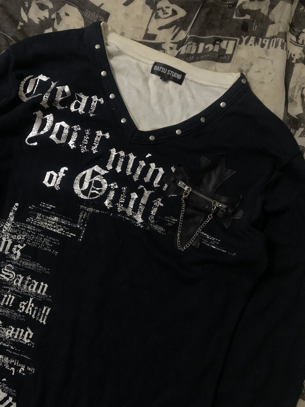 Tornado Mart 💥Avant Grade Japanese Ba-tsu Studio Punk Gothic Shirt Size US L / EU 52-54 / 3 - 5 Thumbnail