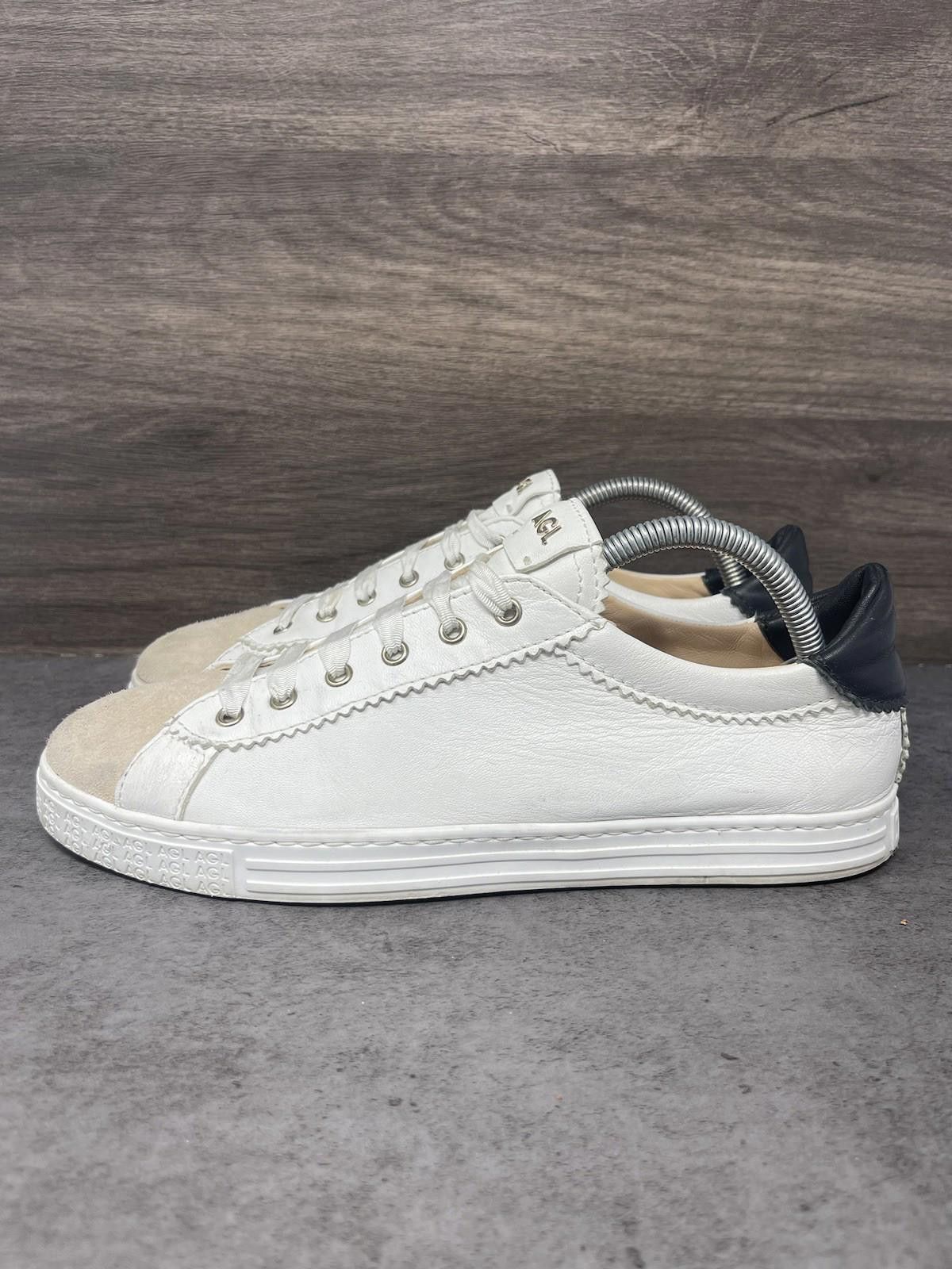 AGLINI AGL Sade Shoes Womens Size 9 (39.5) White Leather Sneakers Size US 9 / IT 39 - 1 Thumbnail