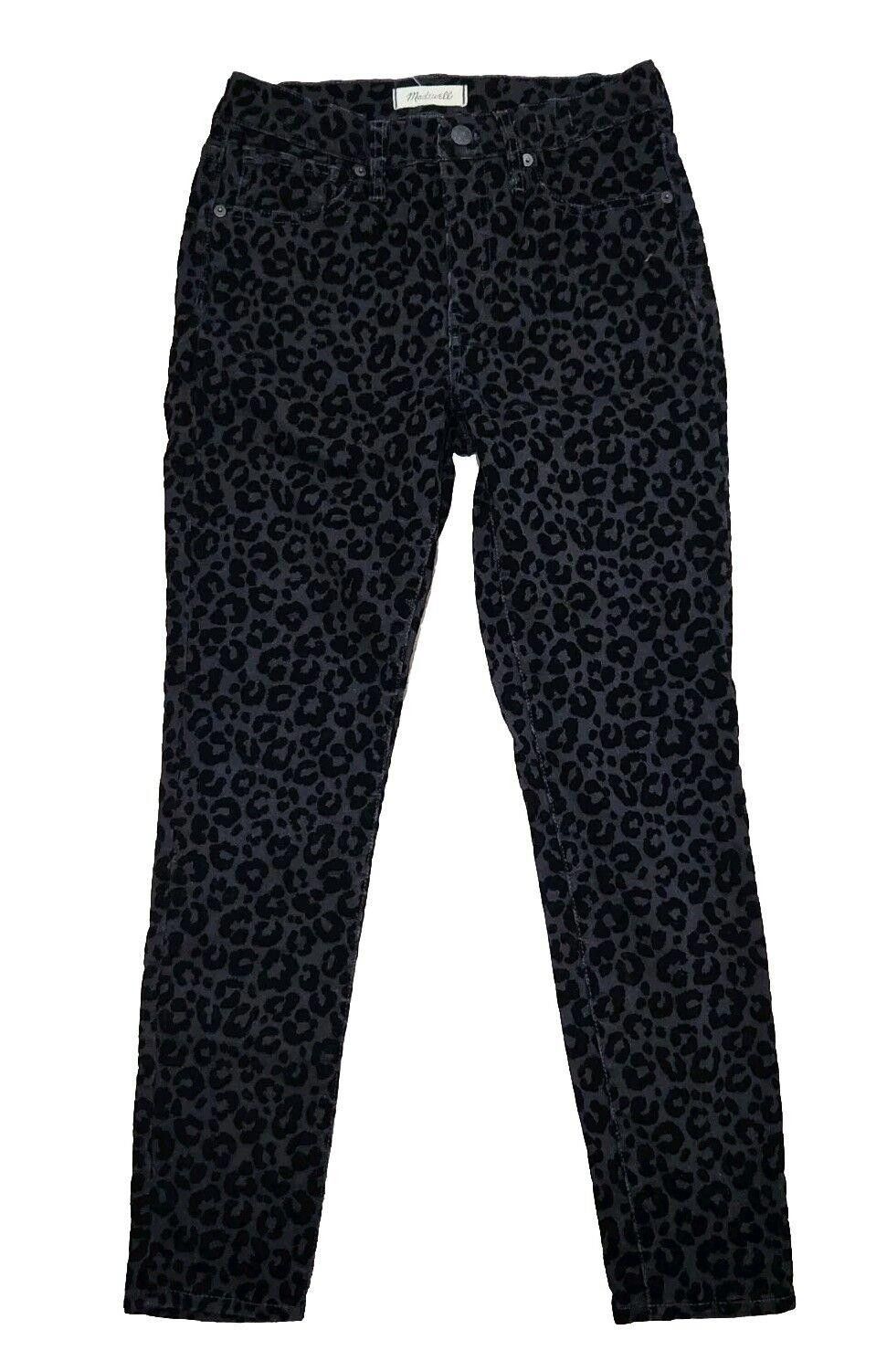Madewell Madewell Midrise Skinny Leopard Pants Size 27 Black skinny Size 27" / US 4 / IT 40 - 1 Thumbnail