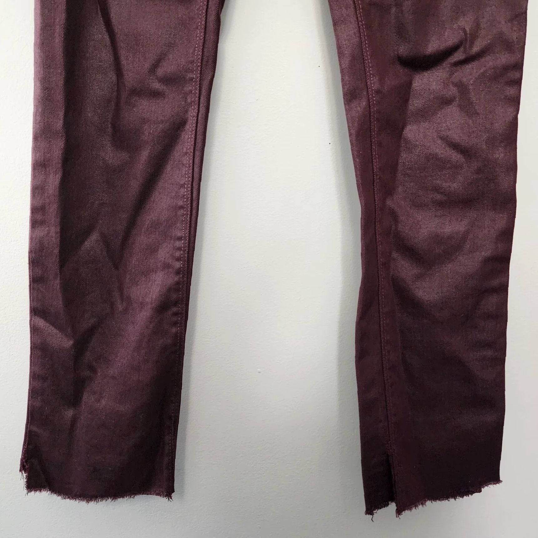 Zadig & Voltaire Zadig Voltaire Pants Womens 28x28 Burgundy Darkside Frayed Split Hems Size 28" / US 6 / IT 42 - 5 Thumbnail
