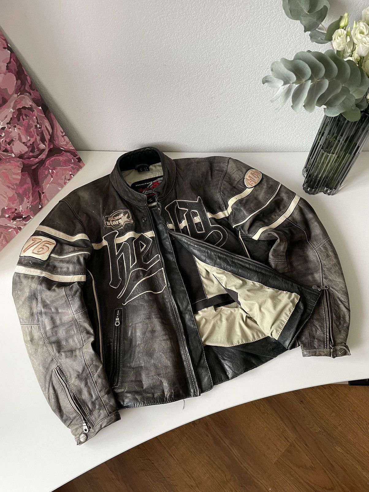 Vintage Vintage Held Racing Leather Jacket Punk Faded Brown Moto Y2K Size US XL / EU 56 / 4 - 4 Thumbnail