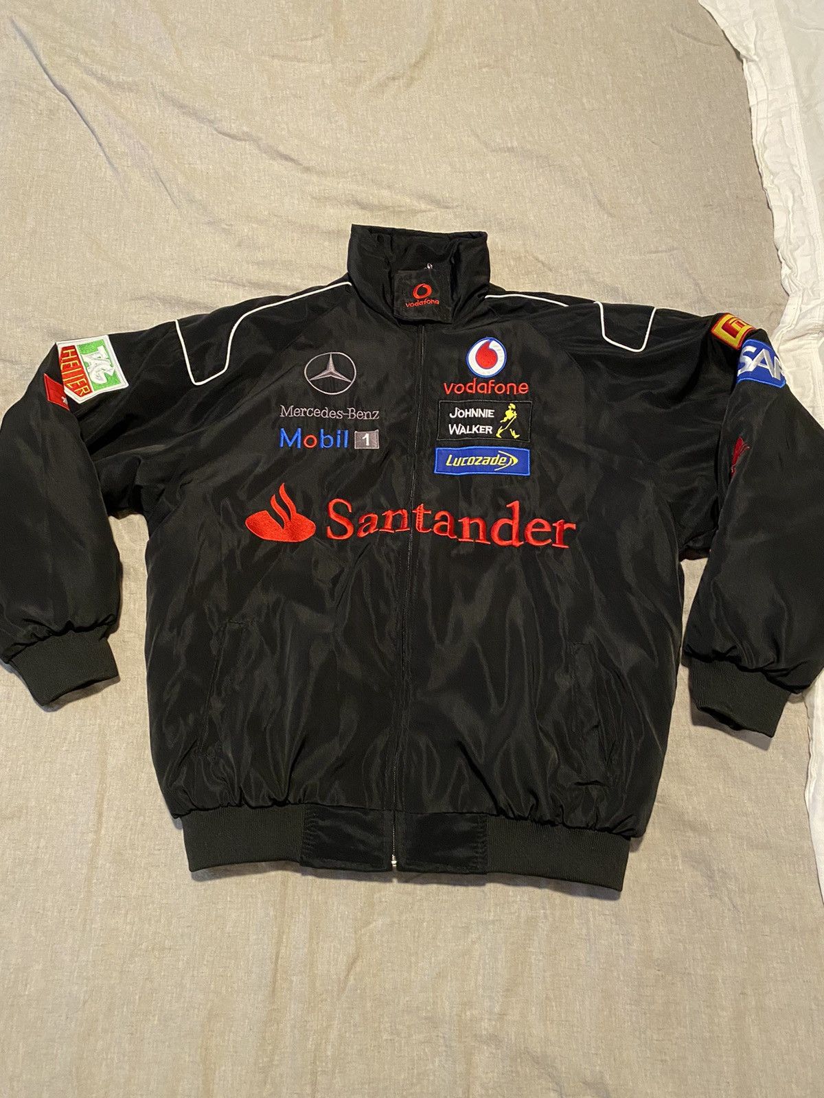 Veste De Course Vintage Mercedes Benz Vodafone Santander Taille L – Parfait état