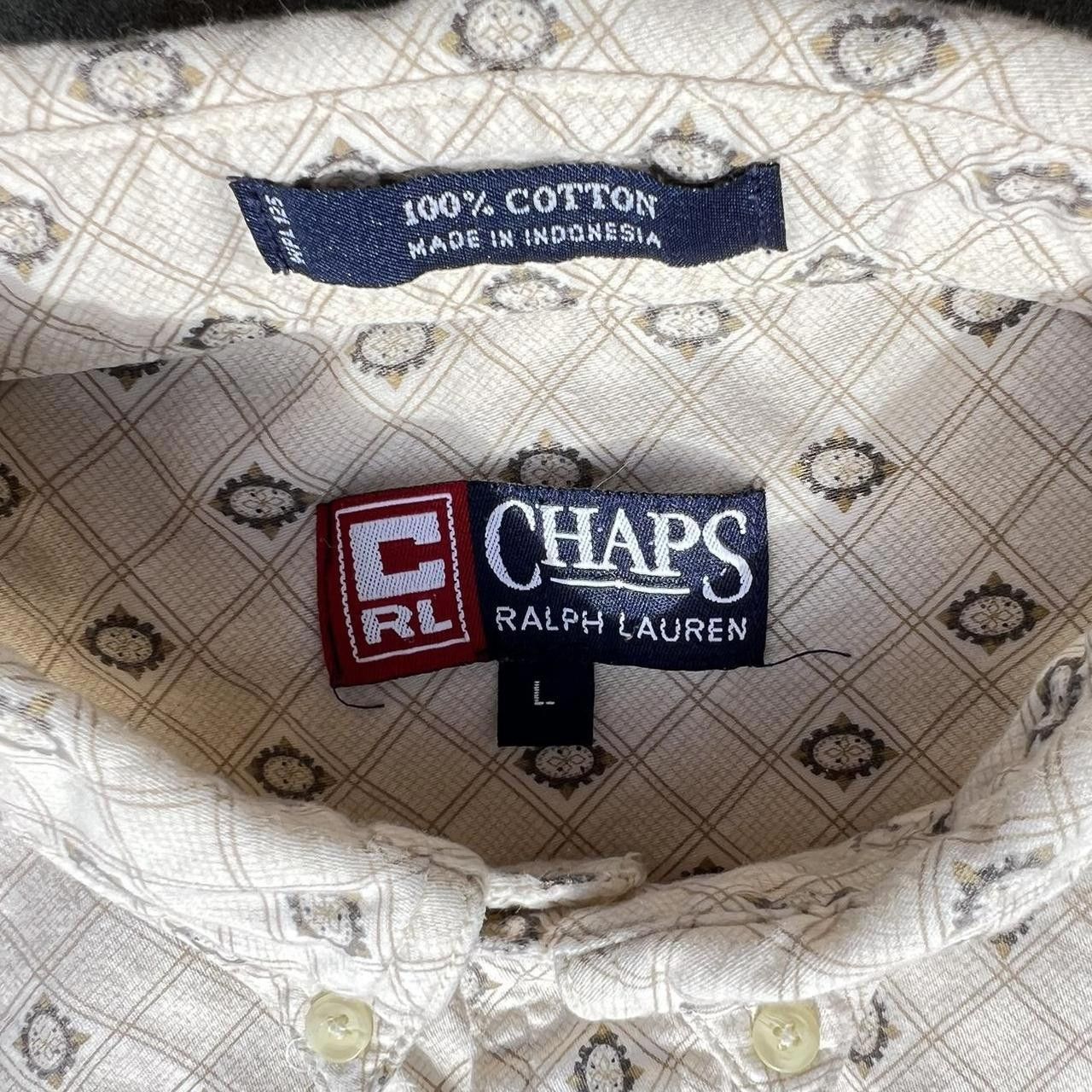 Chaps Ralph Lauren × Polo Ralph Lauren × Ralph Lauren Vintage 90s Diamond Grid Pattern Button Down Shirt Size US L / EU 52-54 / 3 - 3 Thumbnail