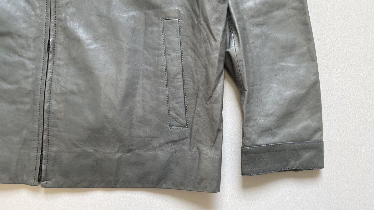Prada Mid 2000s Powder Blue Treated Leather Jacket Size US M / EU 48-50 / 2 - 9 Thumbnail