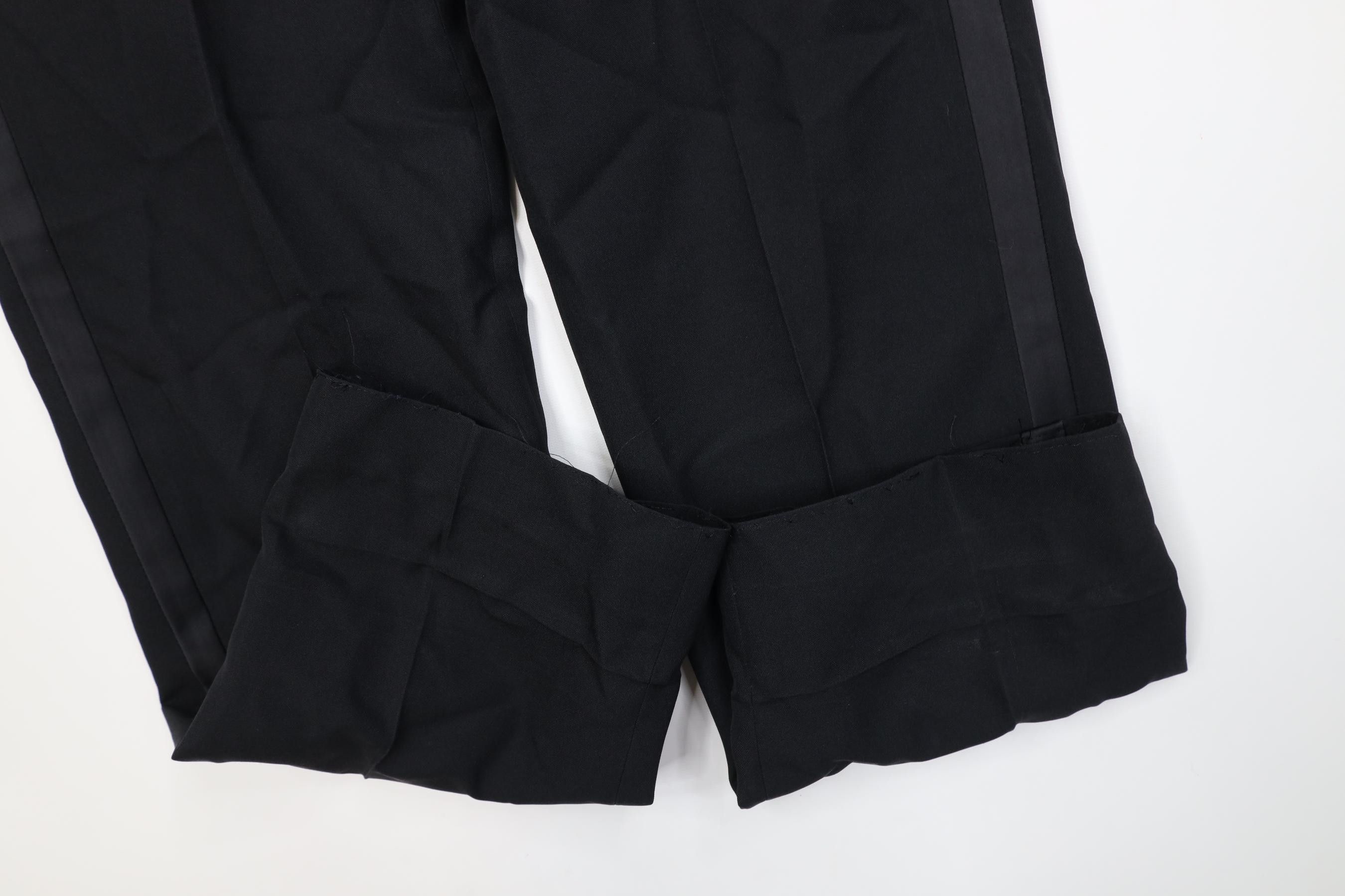 Vintage Vintage 90s Streetwear Knit Buckle Waist Tuxedo Pants Prom Size US 29 - 6 Thumbnail