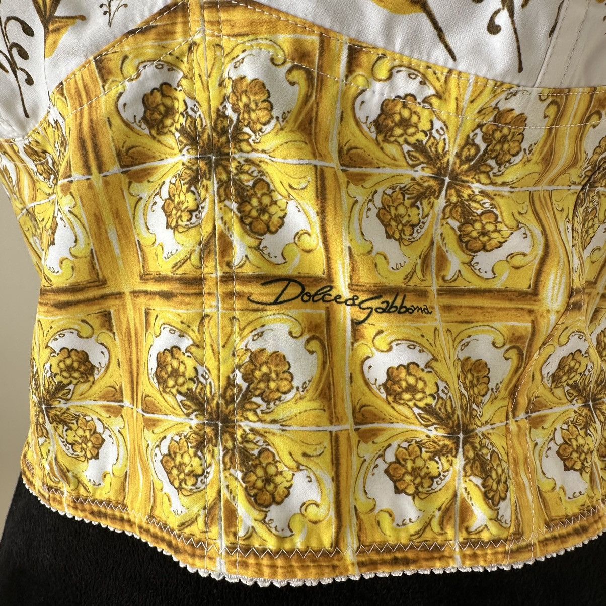 Dolce & Gabbana DOLCE & GABBANA MAJOLICA PRINT CORSET TOP Size M / US 6-8 / IT 42-44 - 12 Thumbnail