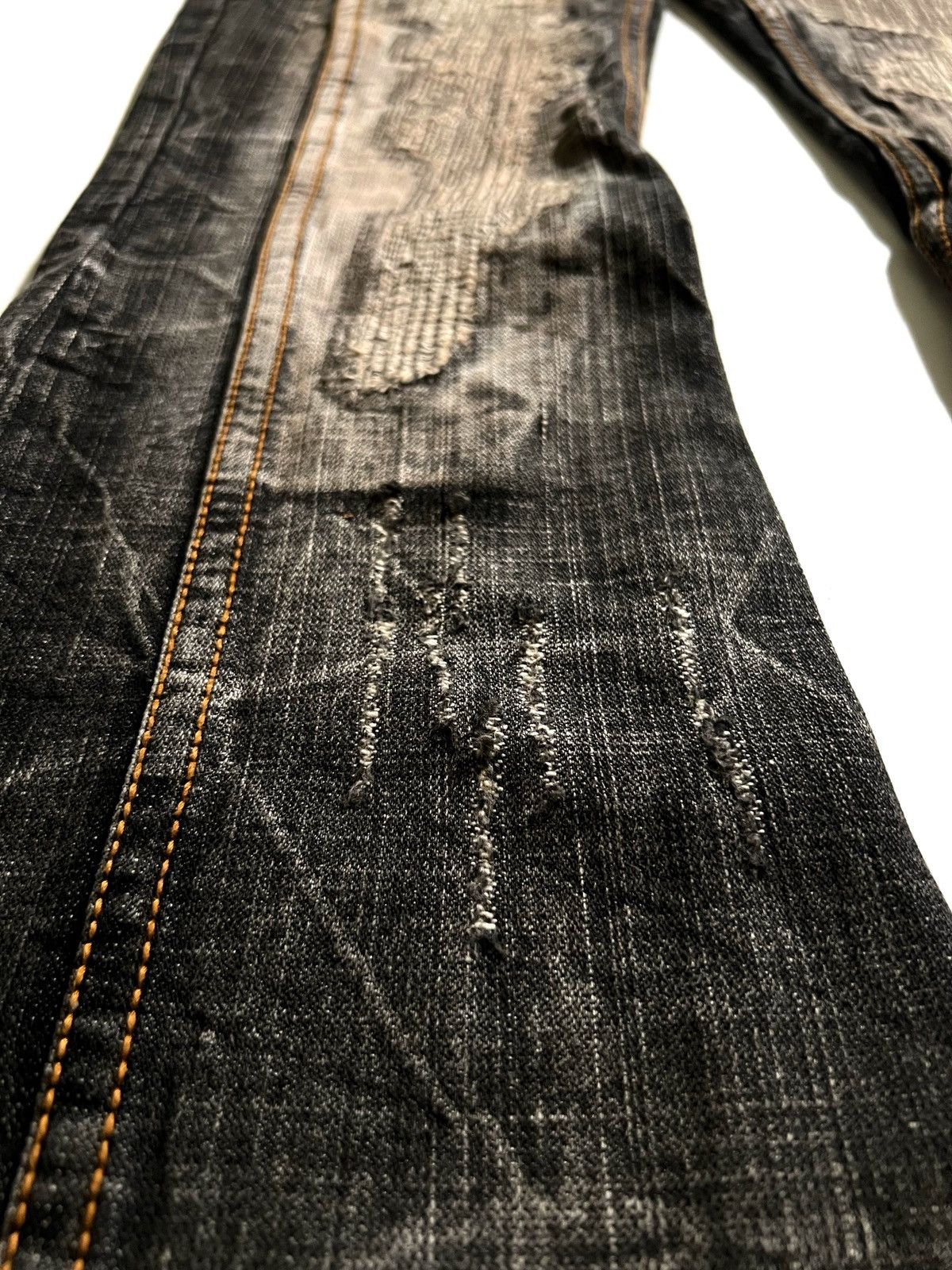 Japanese Brand Casva Distressed Flare Jeans Black Wash Y2K Japanese Brand Size US 32 / EU 48 - 10 Thumbnail