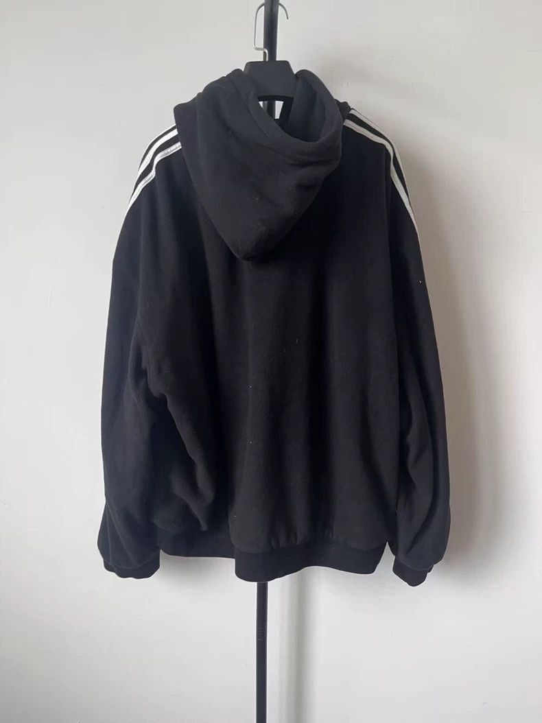 Balenciaga Balenciaga Teddy Velvet Side Stripe Logo Print Zip Hoodie Size US XXS / EU 40 - 2 Thumbnail