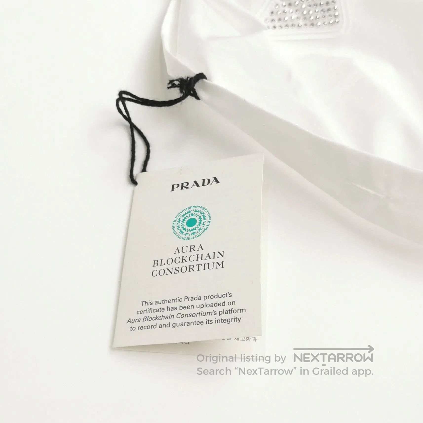 Prada Prada White Cotton Crystal Collar Button. Size US M / EU 48-50 / 2 - 1 Thumbnail
