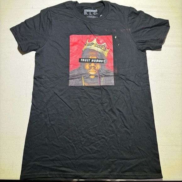 Designer × Urban Outfitters NEW THE NOTORIOUS B.I.G TRUST NOBODY BLACK T-SHIRT SZ SMALL Size US S / EU 44-46 / 1 - 2 Thumbnail