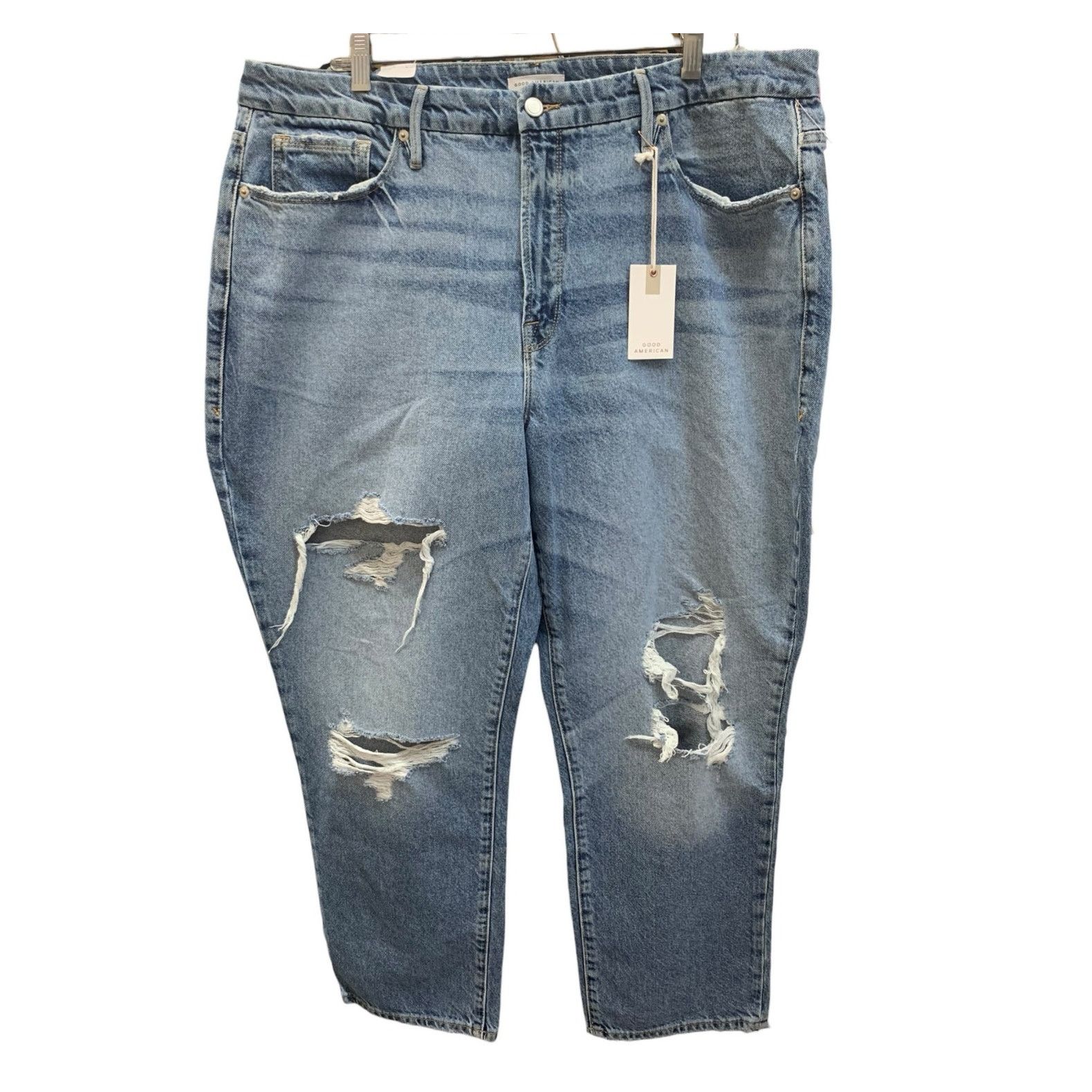 Good American NWT Good American Good Boy Ripped Jeans SZ 16 Size 38" / US 16 / IT 52 - 1 Thumbnail