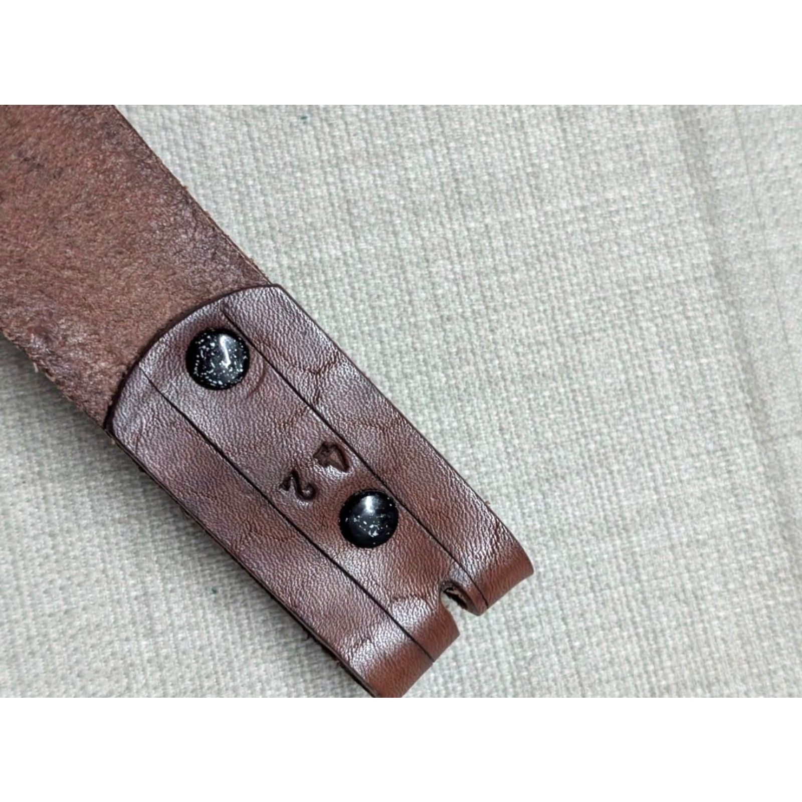 Vintage VINTAGE Handcrafted western belt Tooled cowhide leather 42 belt 1-1/2" brown Men's Casual Cowboy Belt Size 42 - 4 Thumbnail