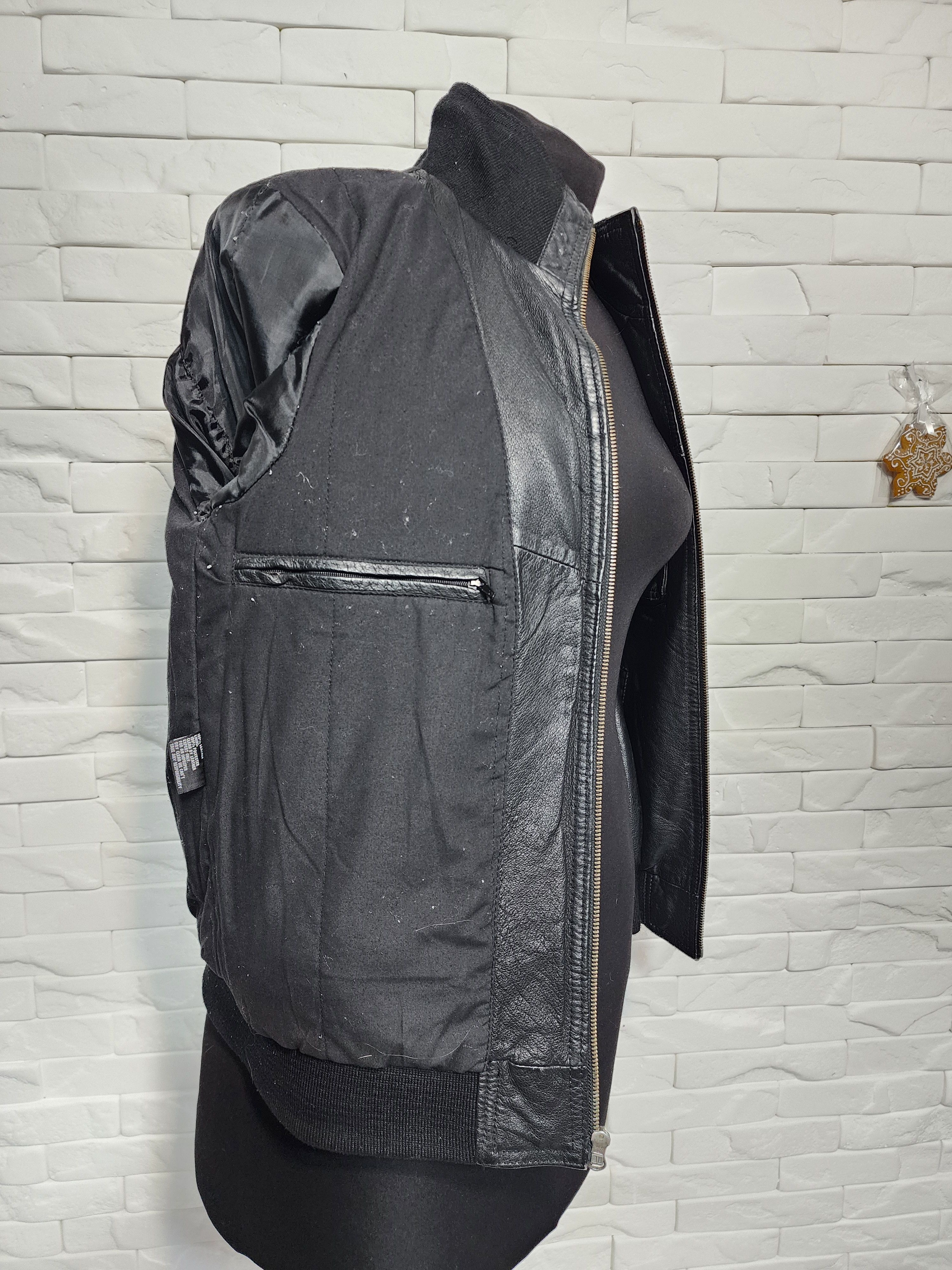 Other Black Leather Quilted Jacket: Men's Metal Zipper Bomber Size US M / EU 48-50 / 2 - 10 Thumbnail