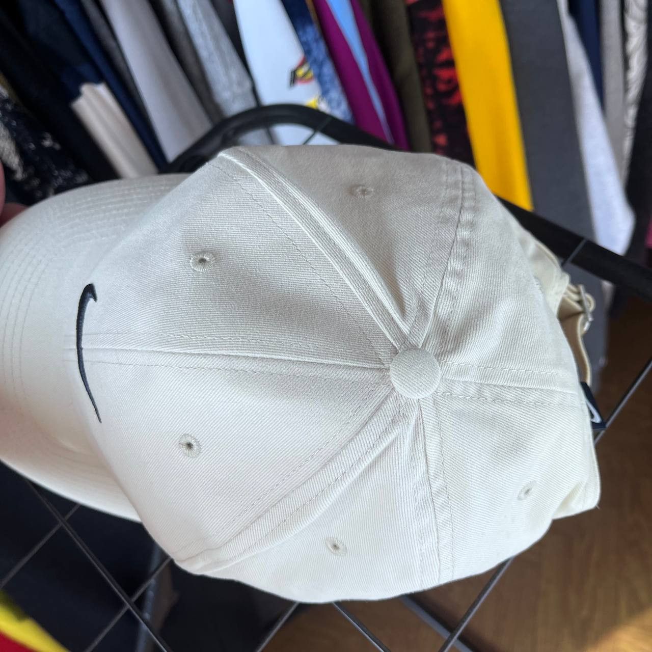 Nike Vintage Nike Faded Distressed Beige Cap Size ONE SIZE - 3 Thumbnail
