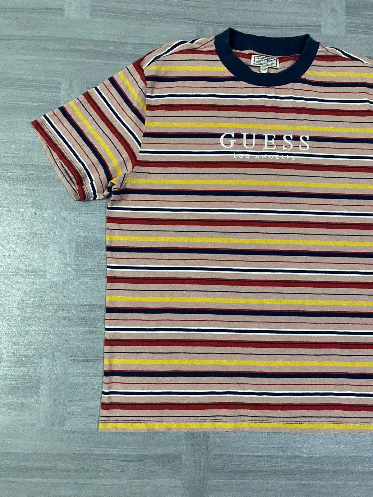 Guess Vintage Guess Los Angeles Striped Knit T-shirt Size US L / EU 52-54 / 3 - 5 Thumbnail