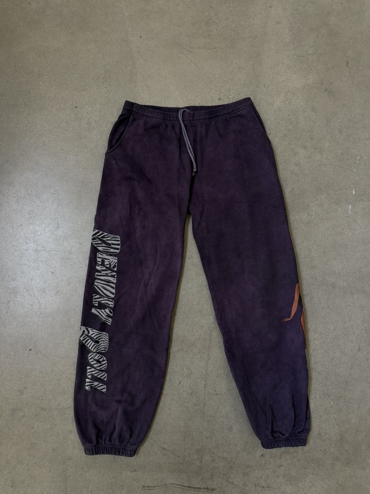 Chrome Hearts RARE! Chrome Hearts Deadly Doll Sweat Pants Purple Size US 31 - 1 Thumbnail
