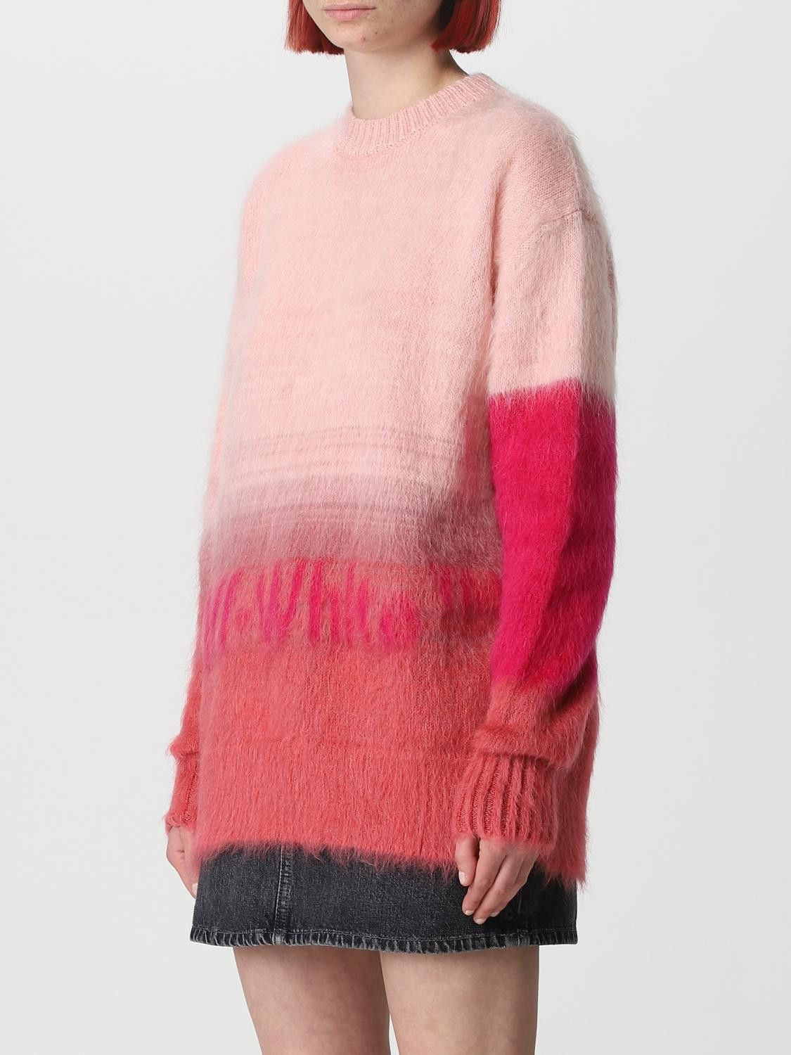 Off-White o1y1225 Crewneck Sweater in Blush/Red Size XS / US 0-2 / IT 36-38 - 4 Thumbnail