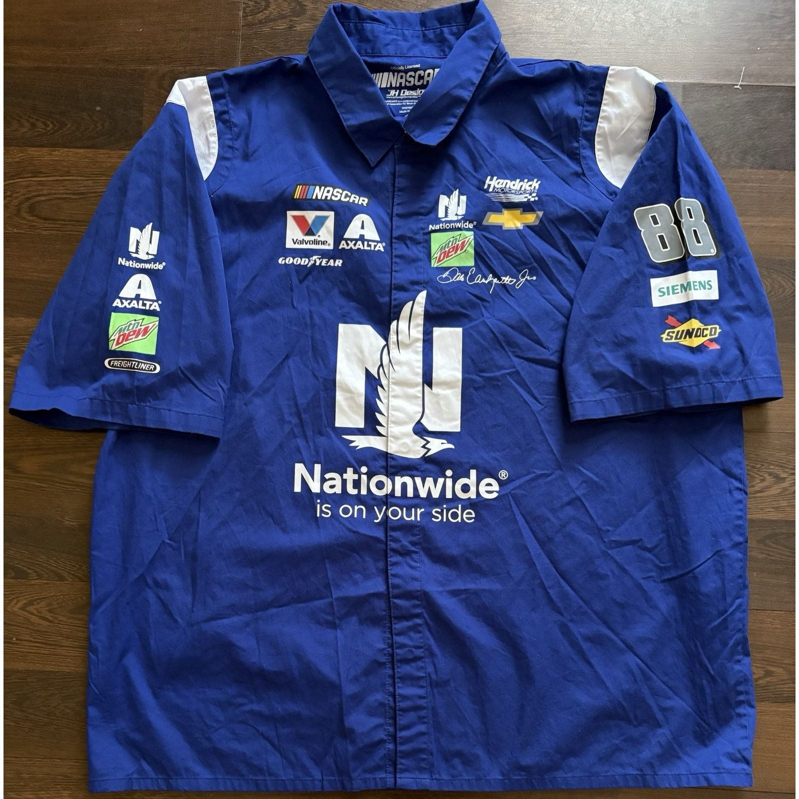 2017Nascar JH Design Pit Crew Shirt 2XL Blue #88 Hendrick