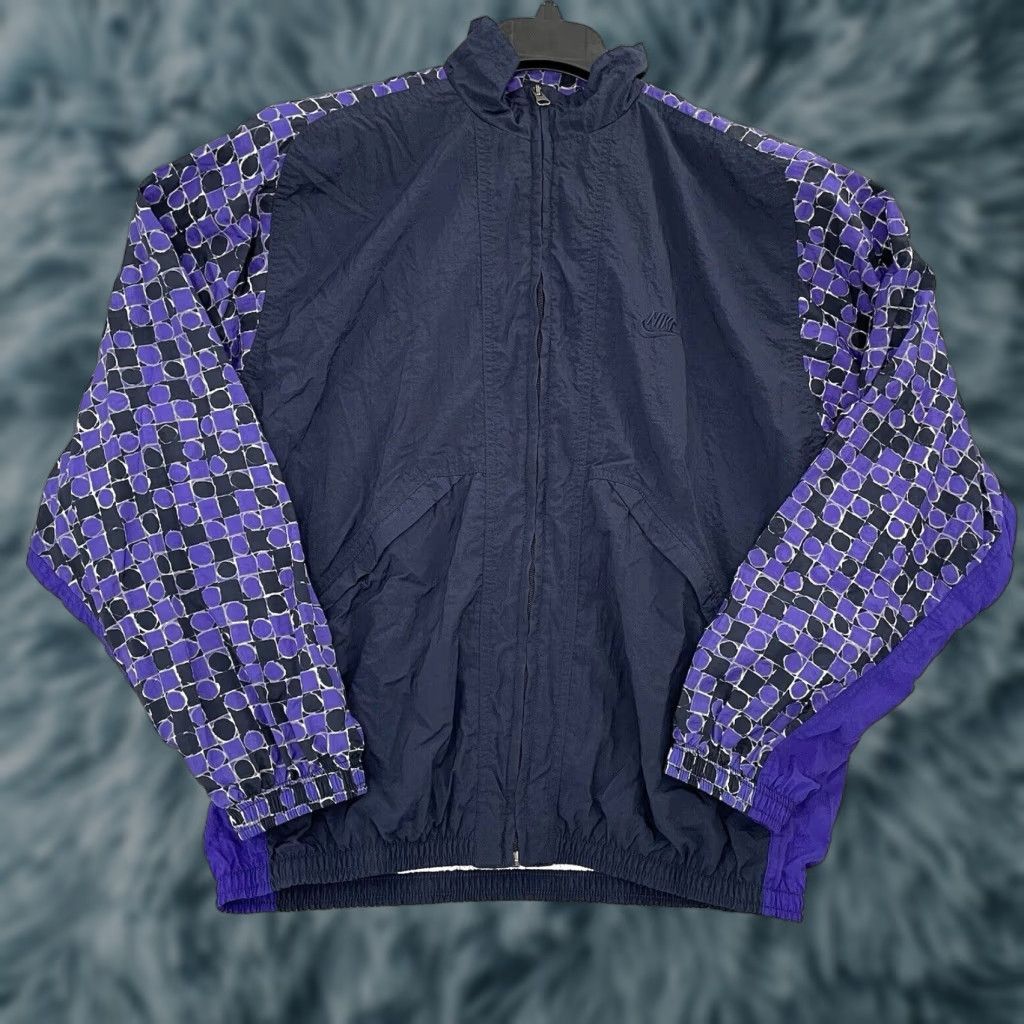 VINTAGE Nike Jacket Womens Medium Purple Full Zip Lined Windbreaker Ladies 10-12