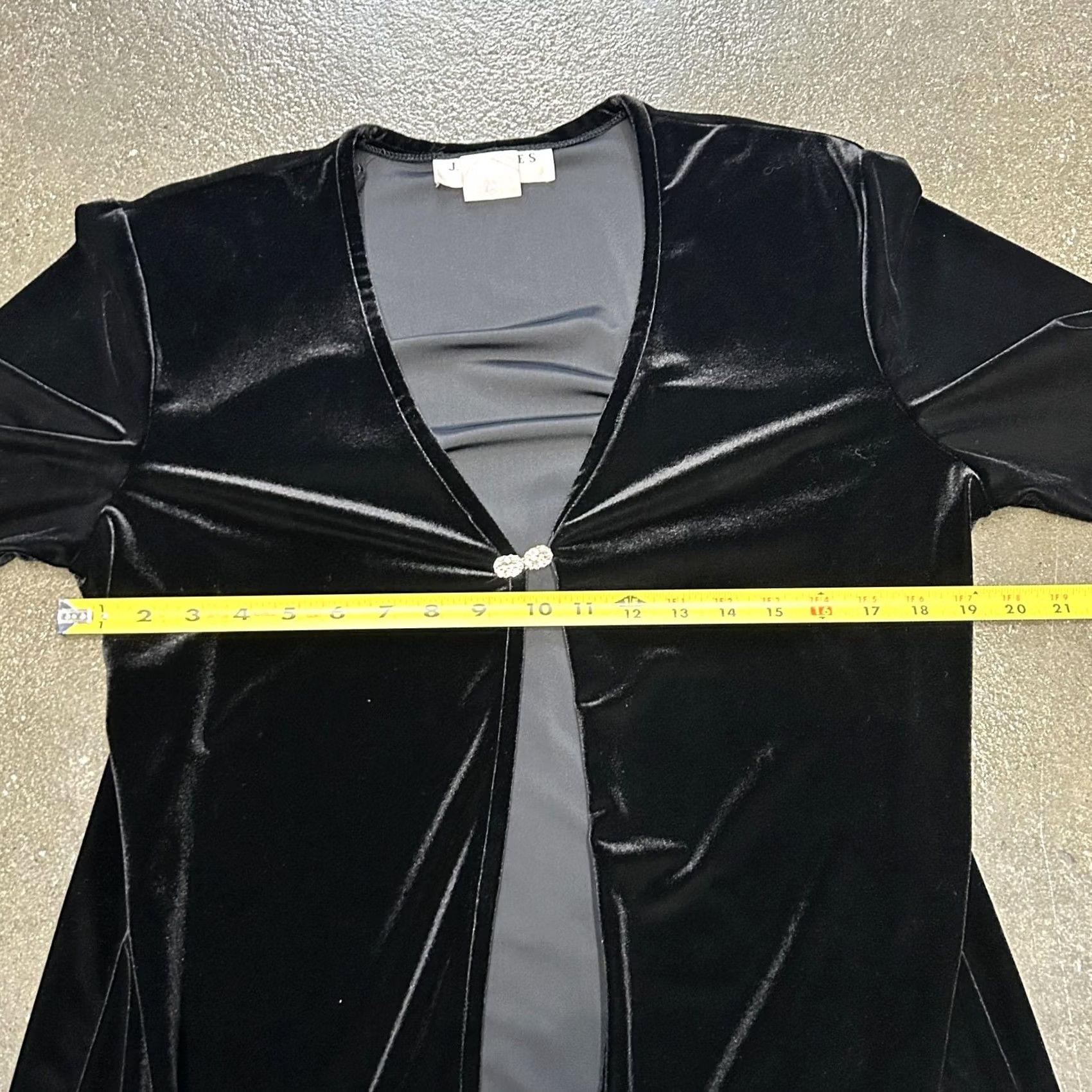 Velvet VINTAGE JR Nites By Caliendo Jacket Womens Large Black Velvet Long Sleeve Dressy Evening Size L / US 10 / IT 46 - 5 Thumbnail